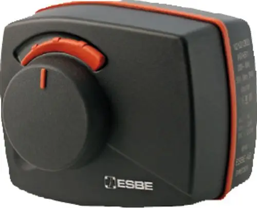 Stellmotor mit Drehregler und Anschlussmöglichkeiten, geeignet für Heizungsanwendungen. Produkt von Bosch zur Regelung von Solewärmepumpen.